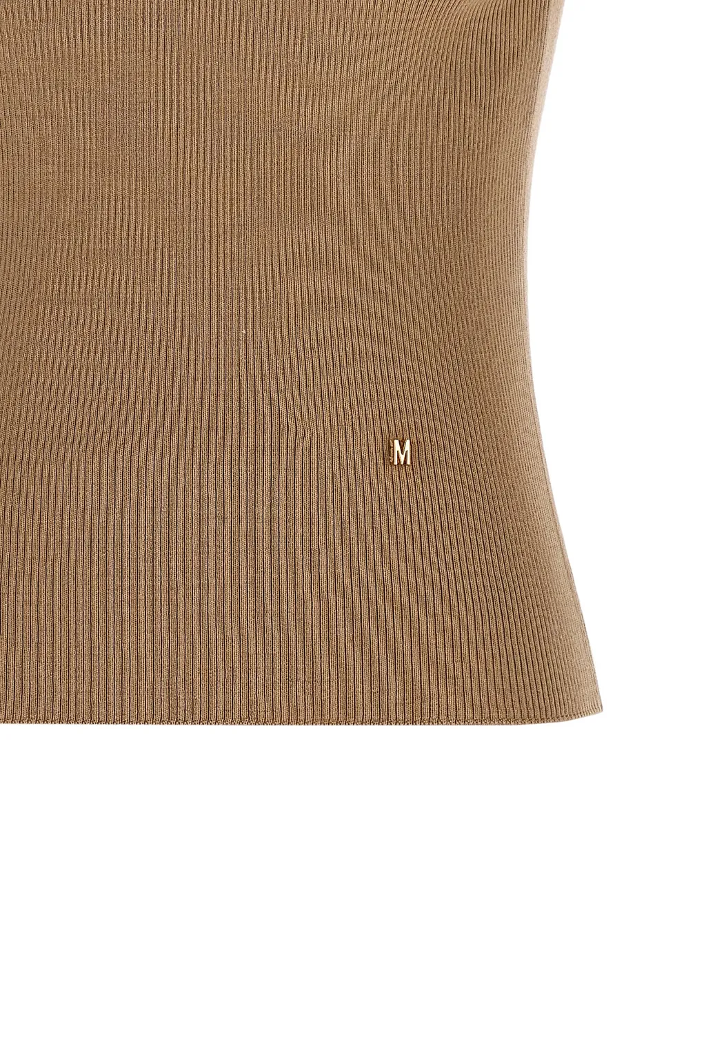 Moschino Logo Plaque Ribbed-Knit Tank Top