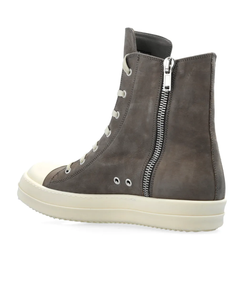 Rick Owens Zip Detailed Lace-Up Sneakers