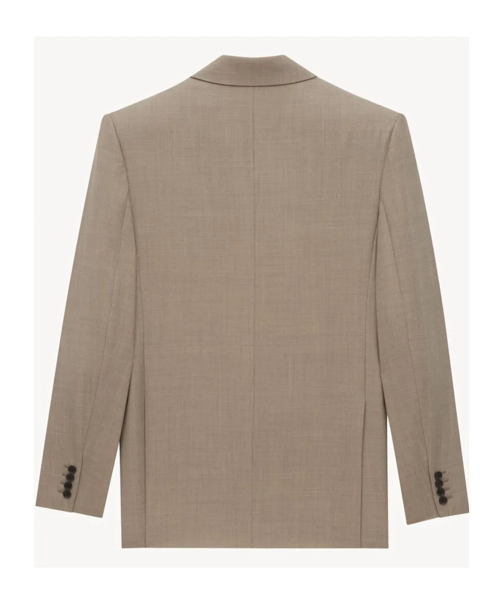 Saint Laurent Double-Breasted Long-Sleeved Jacket