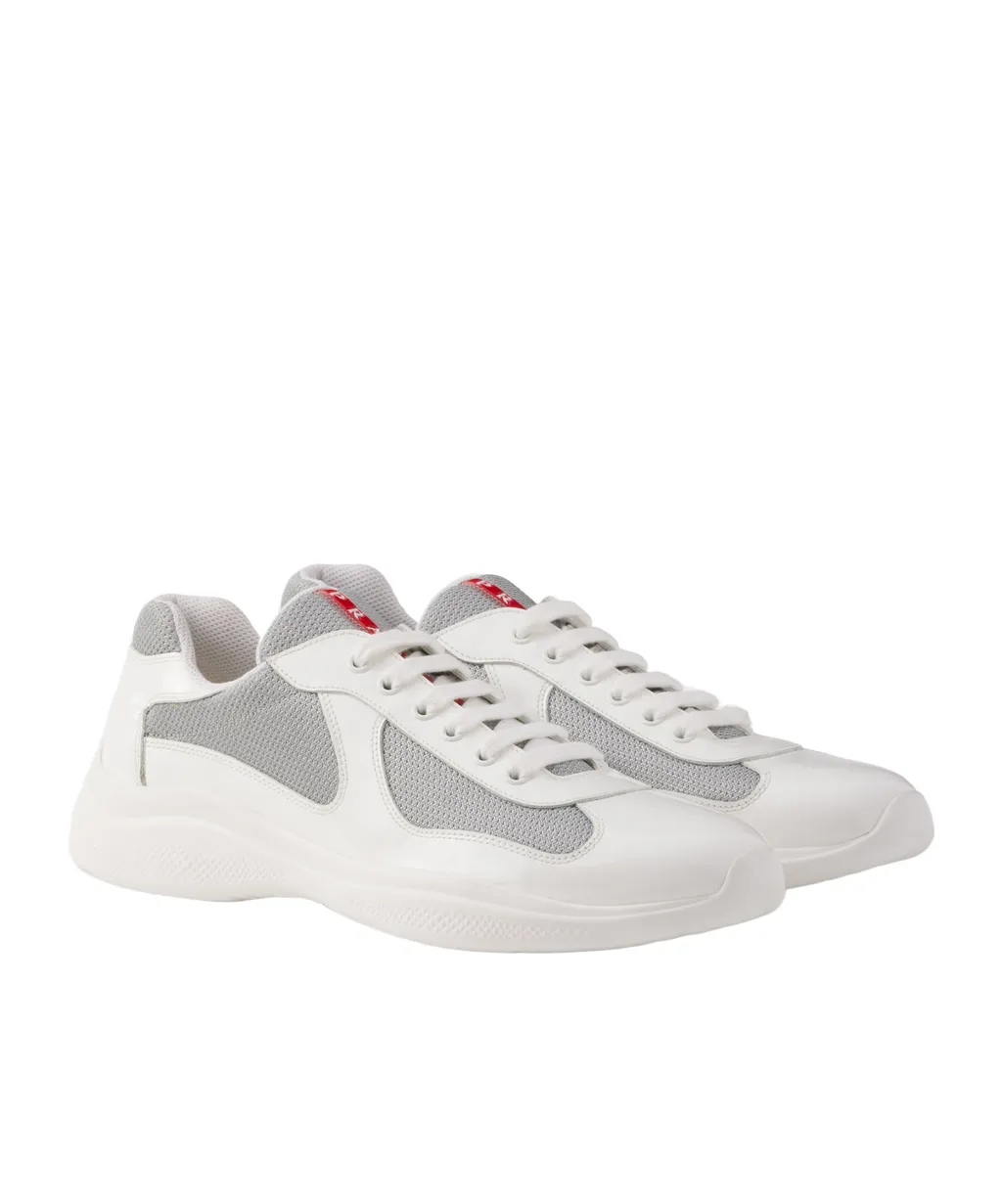 Patent Leather And Technical Fabric Prada America's Cup Sneakers