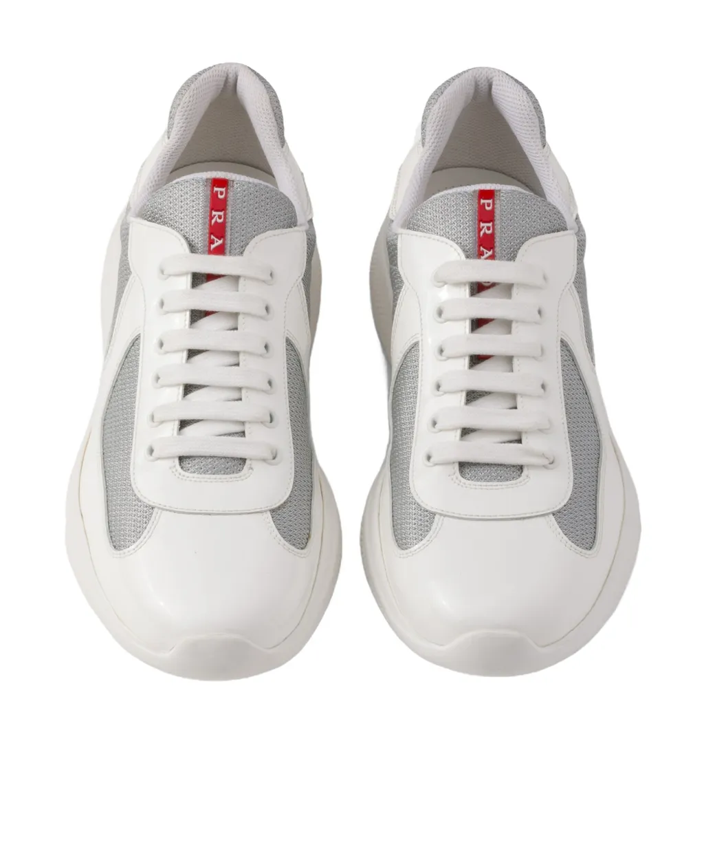 Patent Leather And Technical Fabric Prada America's Cup Sneakers