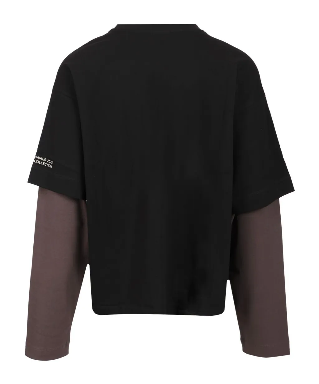 Dries Van Noten Hemmings Printed Double-Sleeved T-Shirt