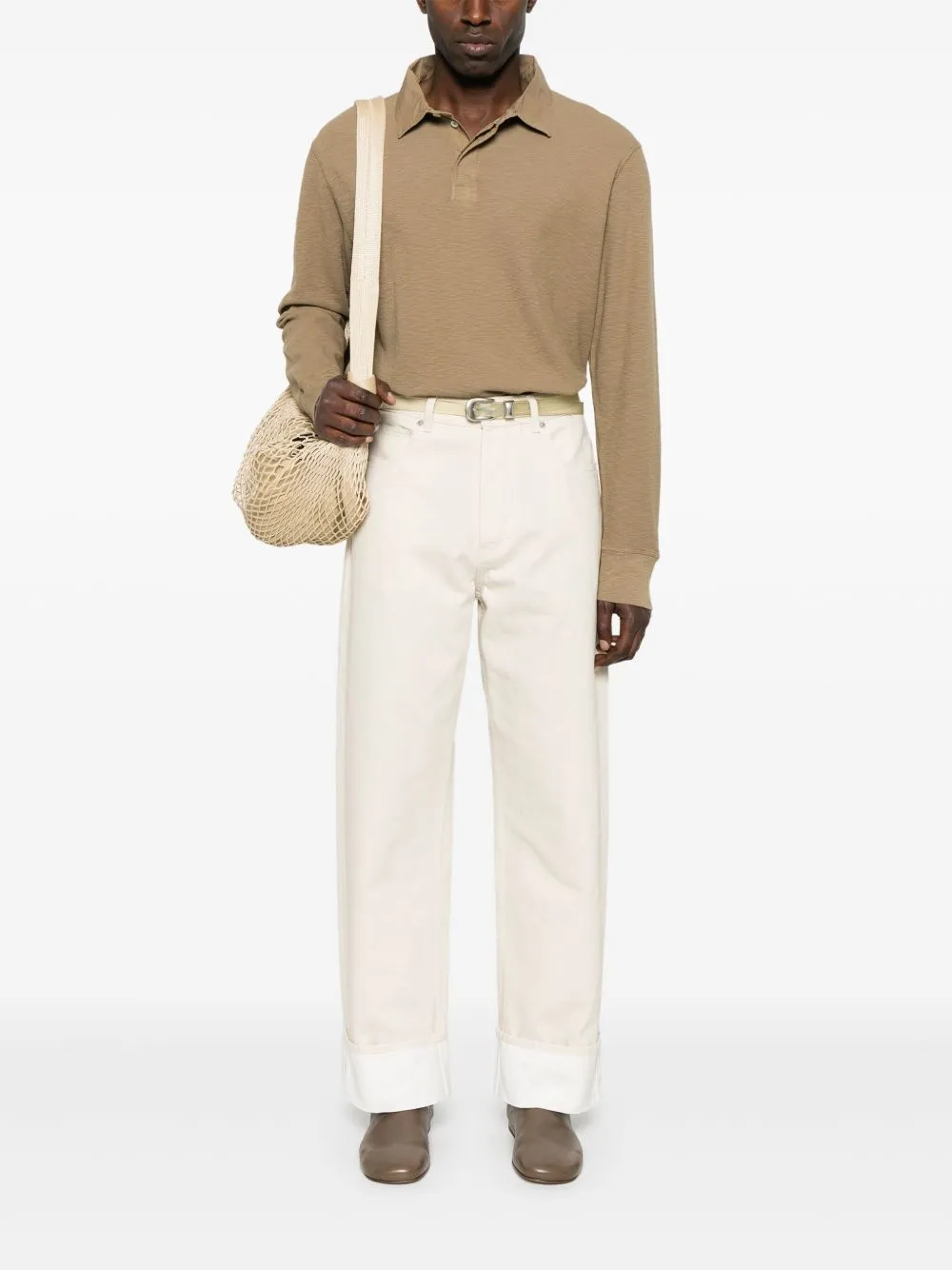 Sunflower Buttoned Long-Sleeved Polo Shirt