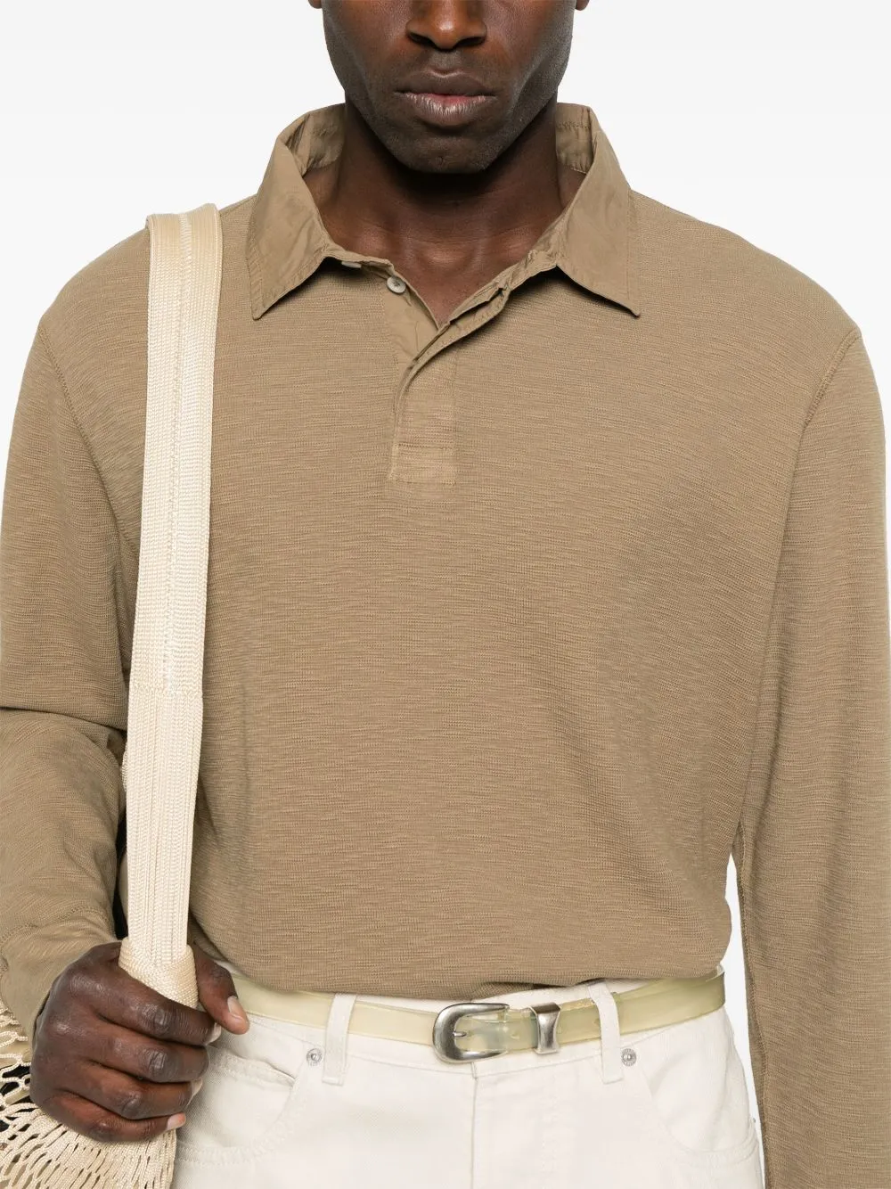 Sunflower Buttoned Long-Sleeved Polo Shirt