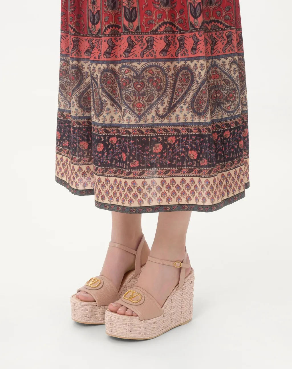 Valentino Vlogo Signature Open Toe Wedge Sandals
