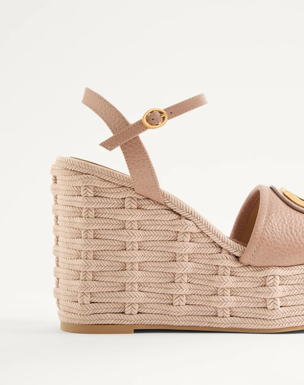 Valentino Vlogo Signature Open Toe Wedge Sandals