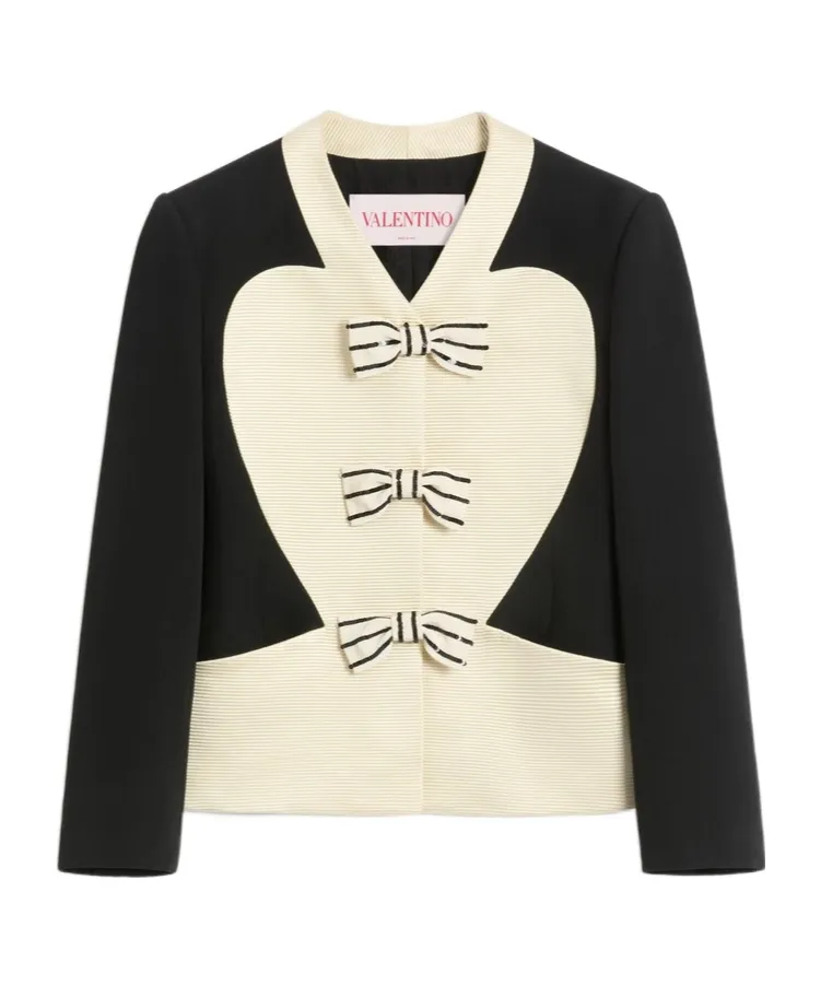 Valentino Bow Detailed Long-Sleeved Jacket