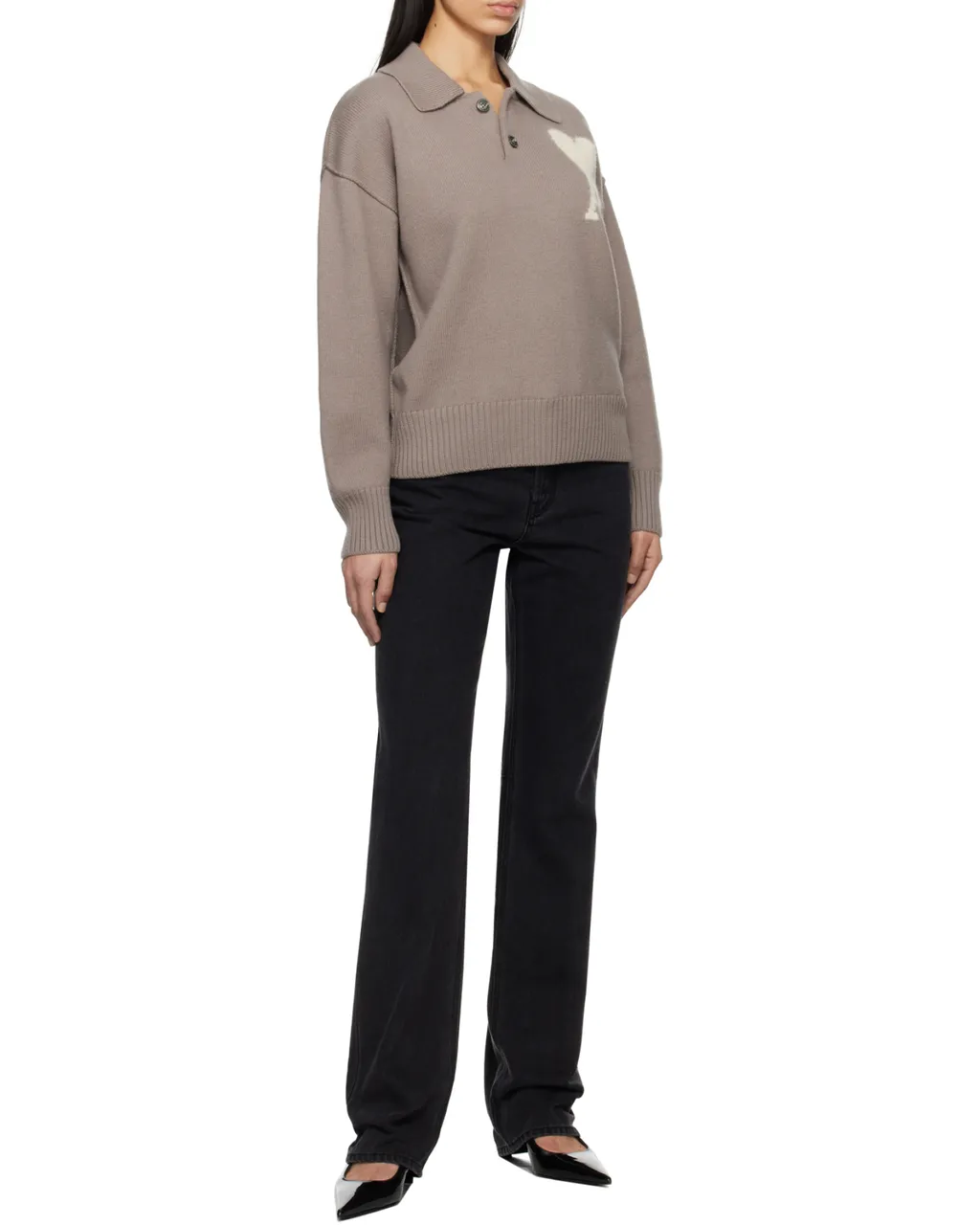 Long-Sleeved Inlaid Sweater
