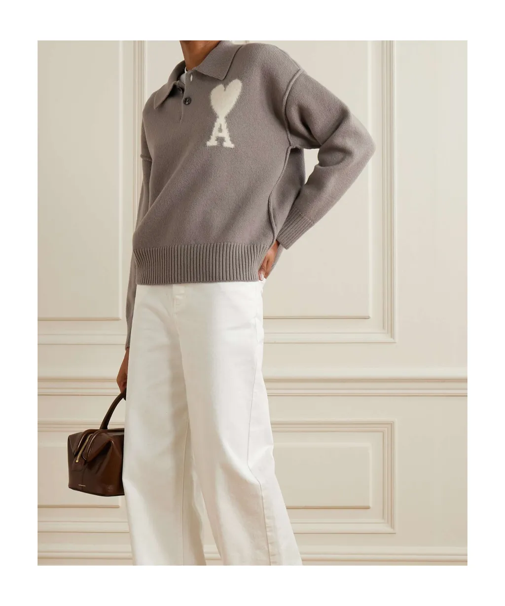 Long-Sleeved Inlaid Sweater