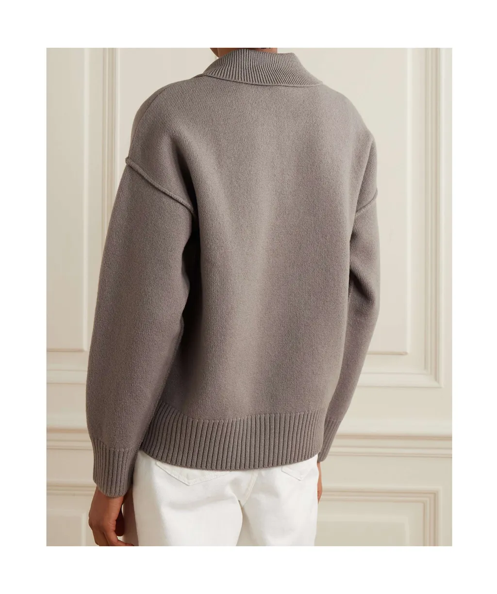 Long-Sleeved Inlaid Sweater