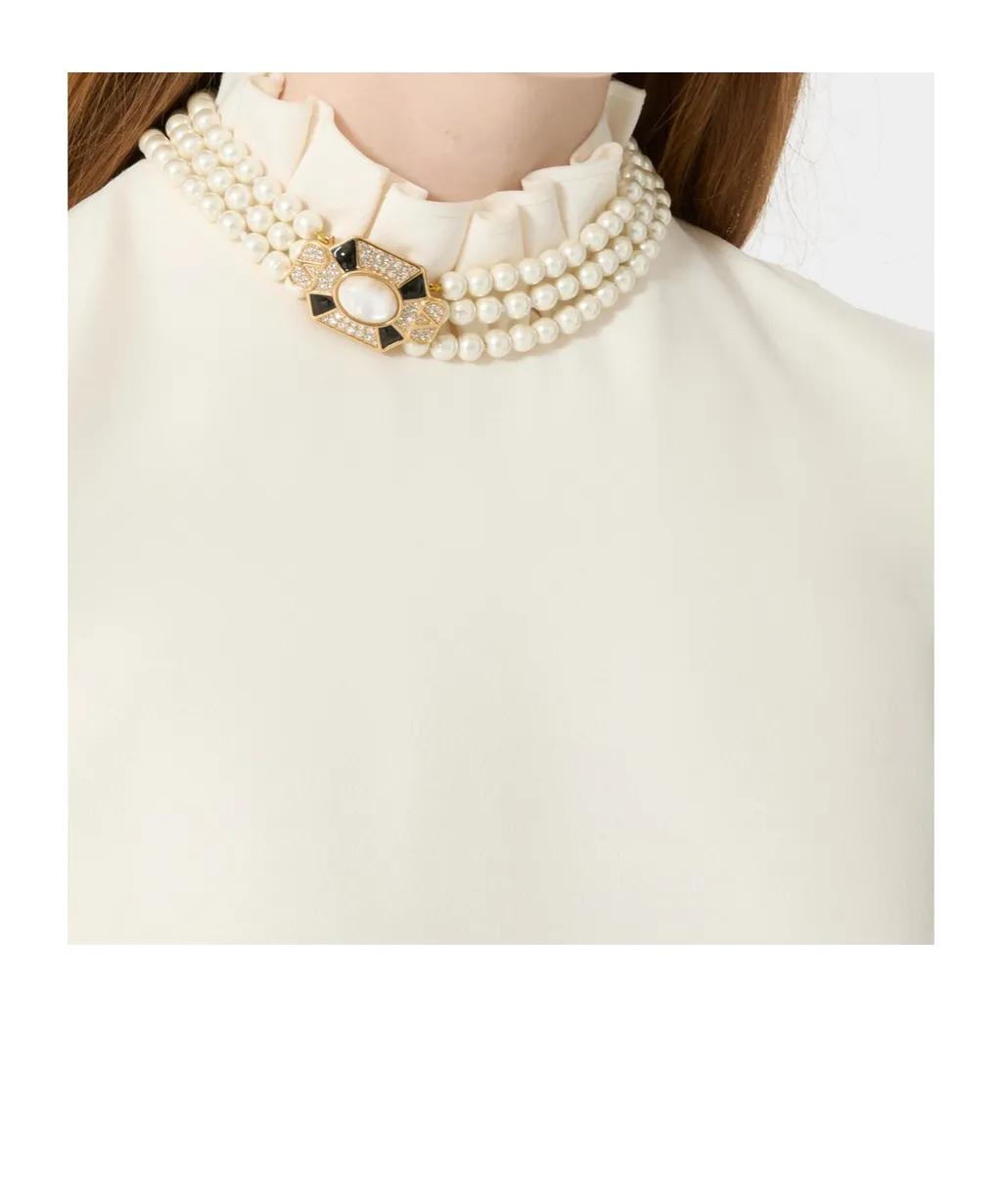 Pas Plus Necklace In Metal, Enamel, Resin, Pearls And Swarovski® Crystals