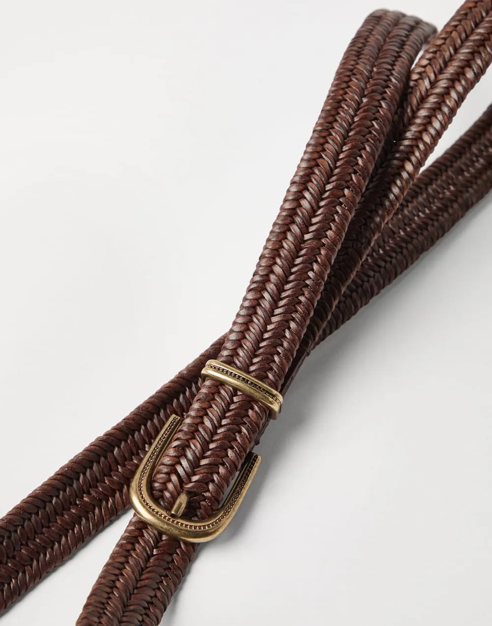 Brunello Cucinelli Stretch Braided Leather Belt