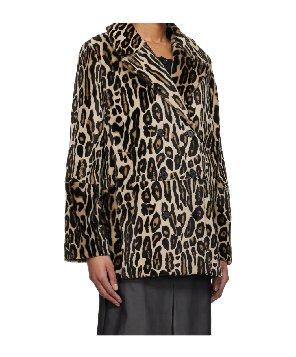Leopard Shearling Peacoat