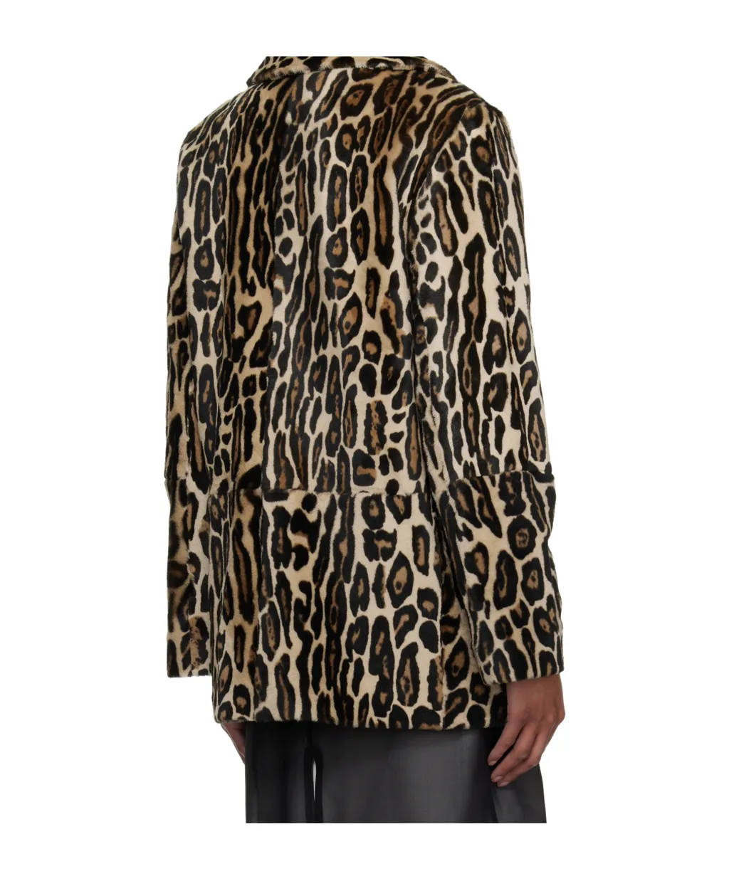 Leopard Shearling Peacoat