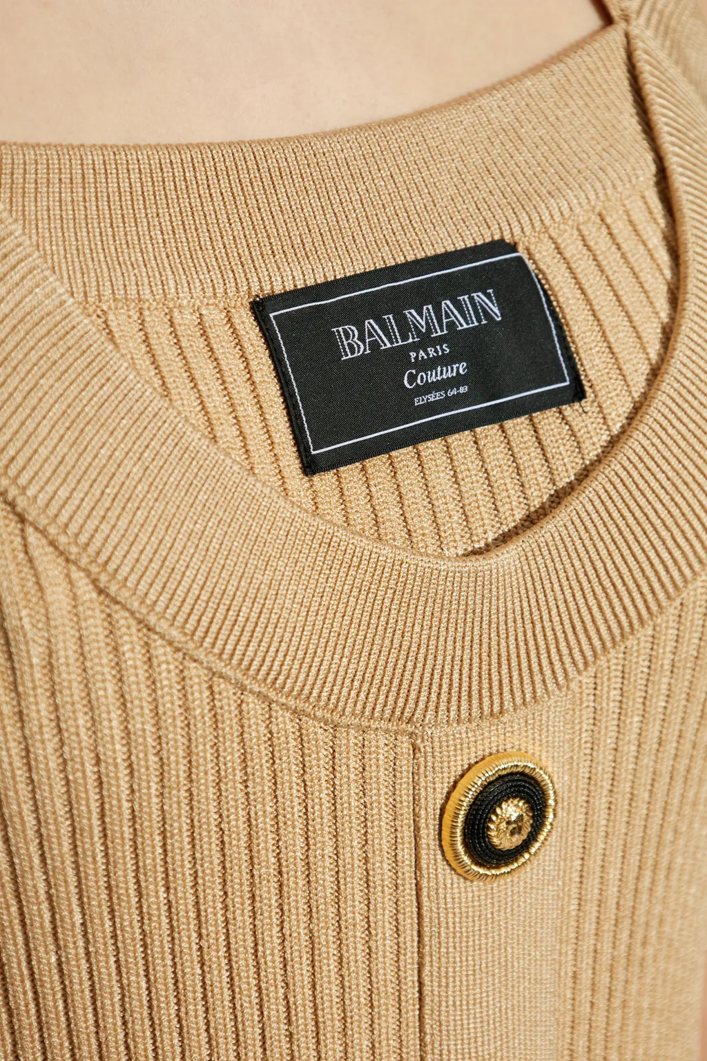 Balmain Halterneck Ribbed Knit Mini Dress
