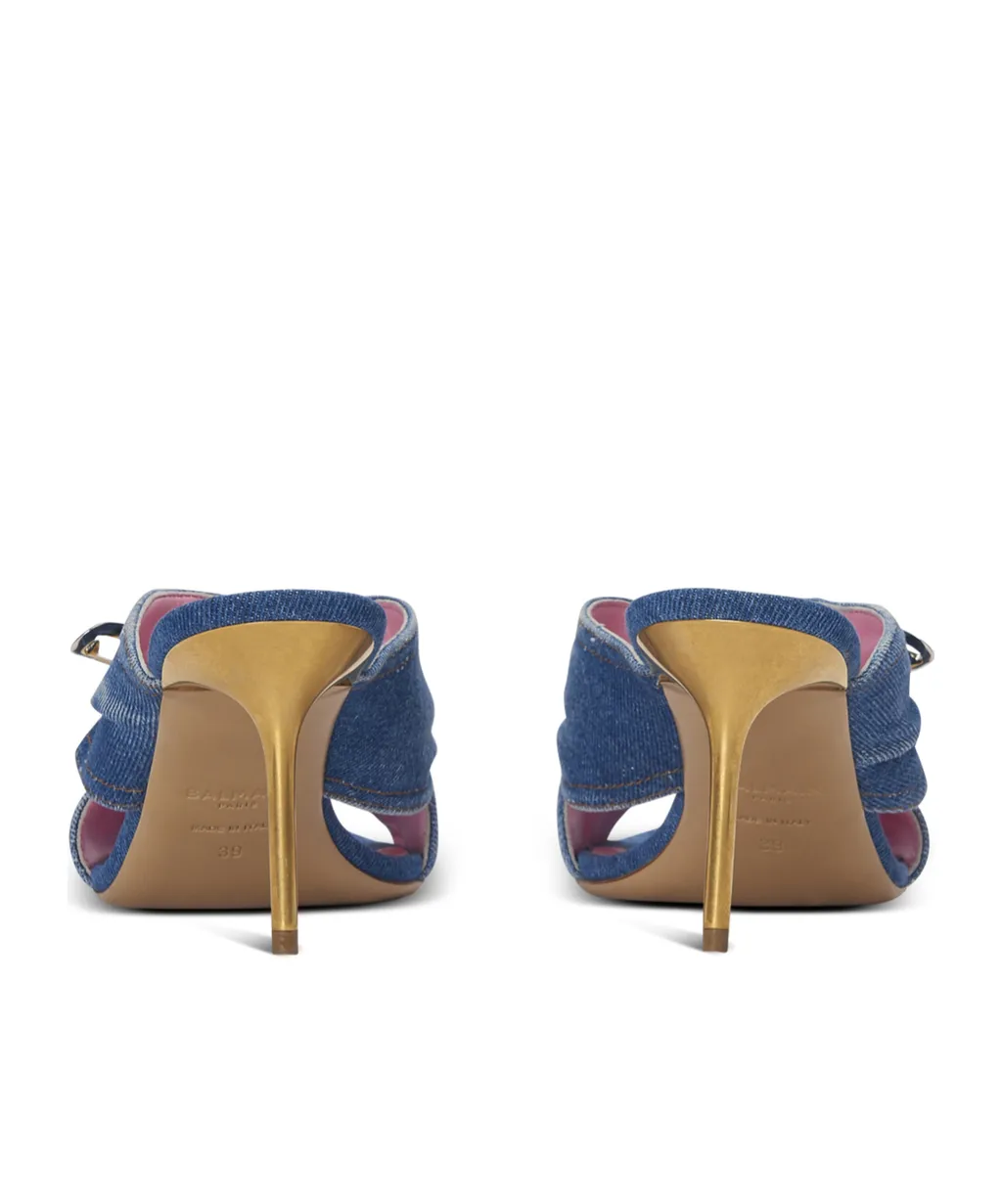 Balmain Denim Safety Pin Mules