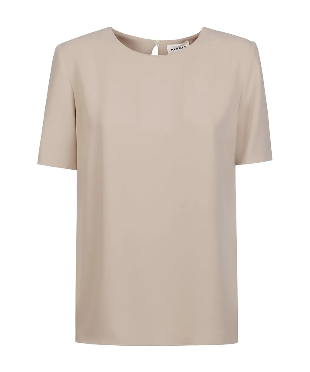P.A.R.O.S.H. Cady Round-Neck Blouse