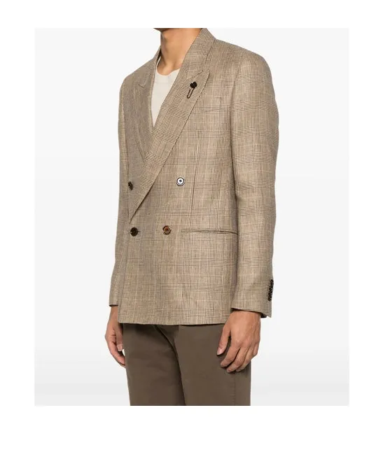 Lardini Checked Double-Breasted Blazer