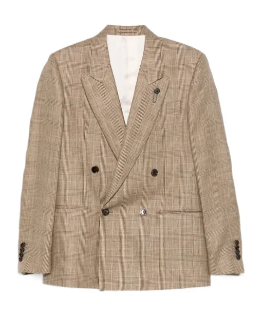 Lardini Checked Double-Breasted Blazer