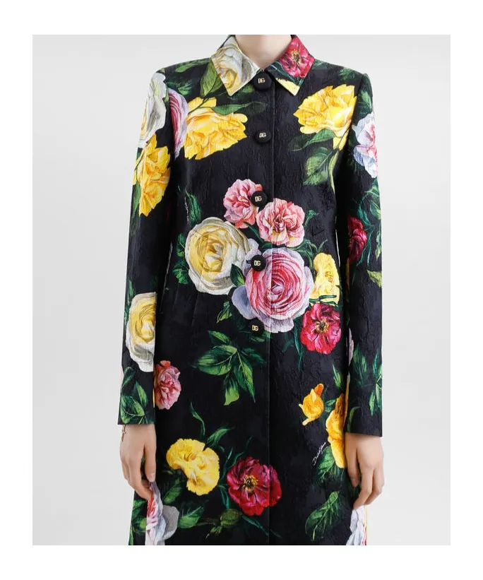 Rose-Print Coat