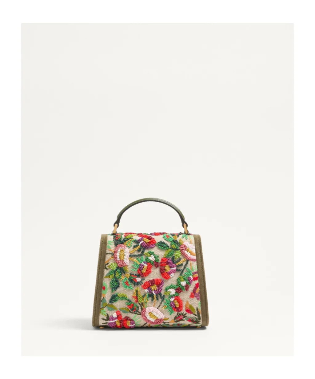 Valentino Garavani Mini Vsling Embroidered Handbag With Jewel Logo