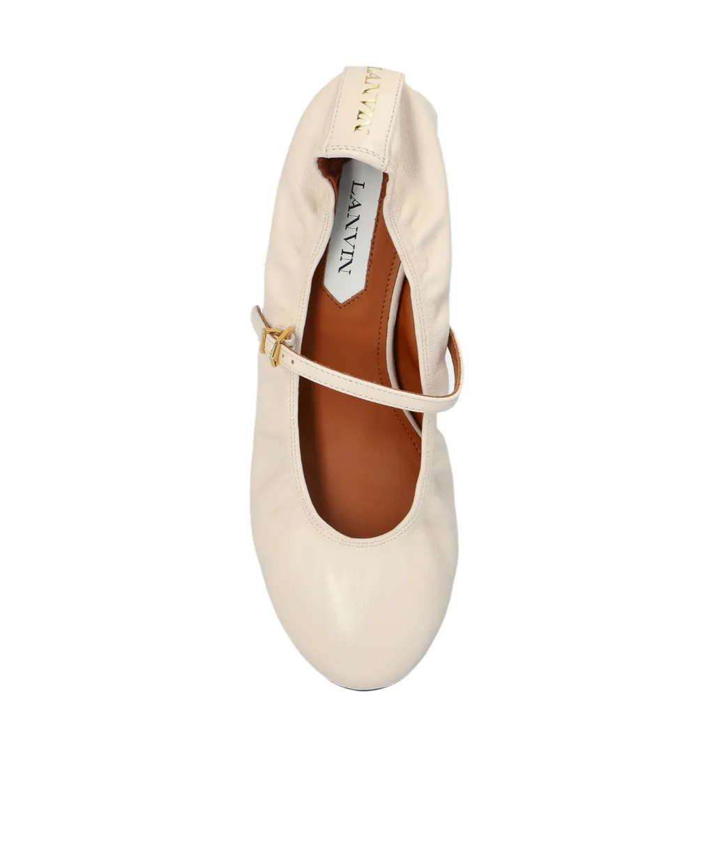 Lanvin Wedge-Heel Buckle-Strap Ballerinas