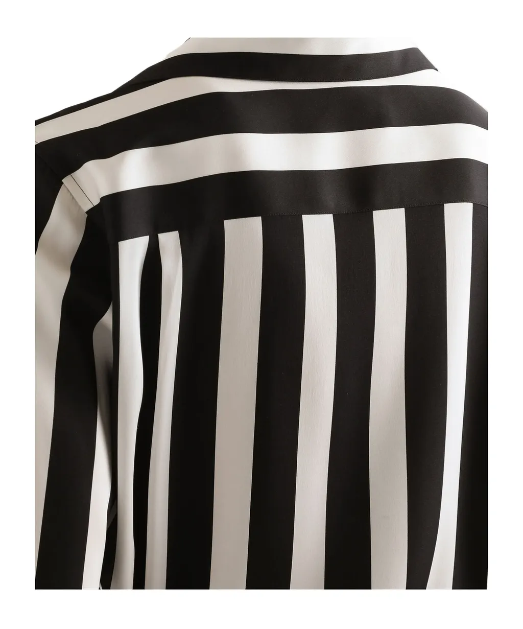 Dolce & Gabbana Long-Sleeved V-Neck Striped Shirt