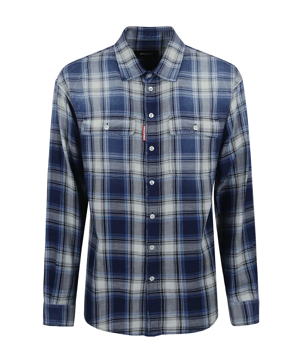 Dsquared2 Checked Dropped Shoulder Shirt