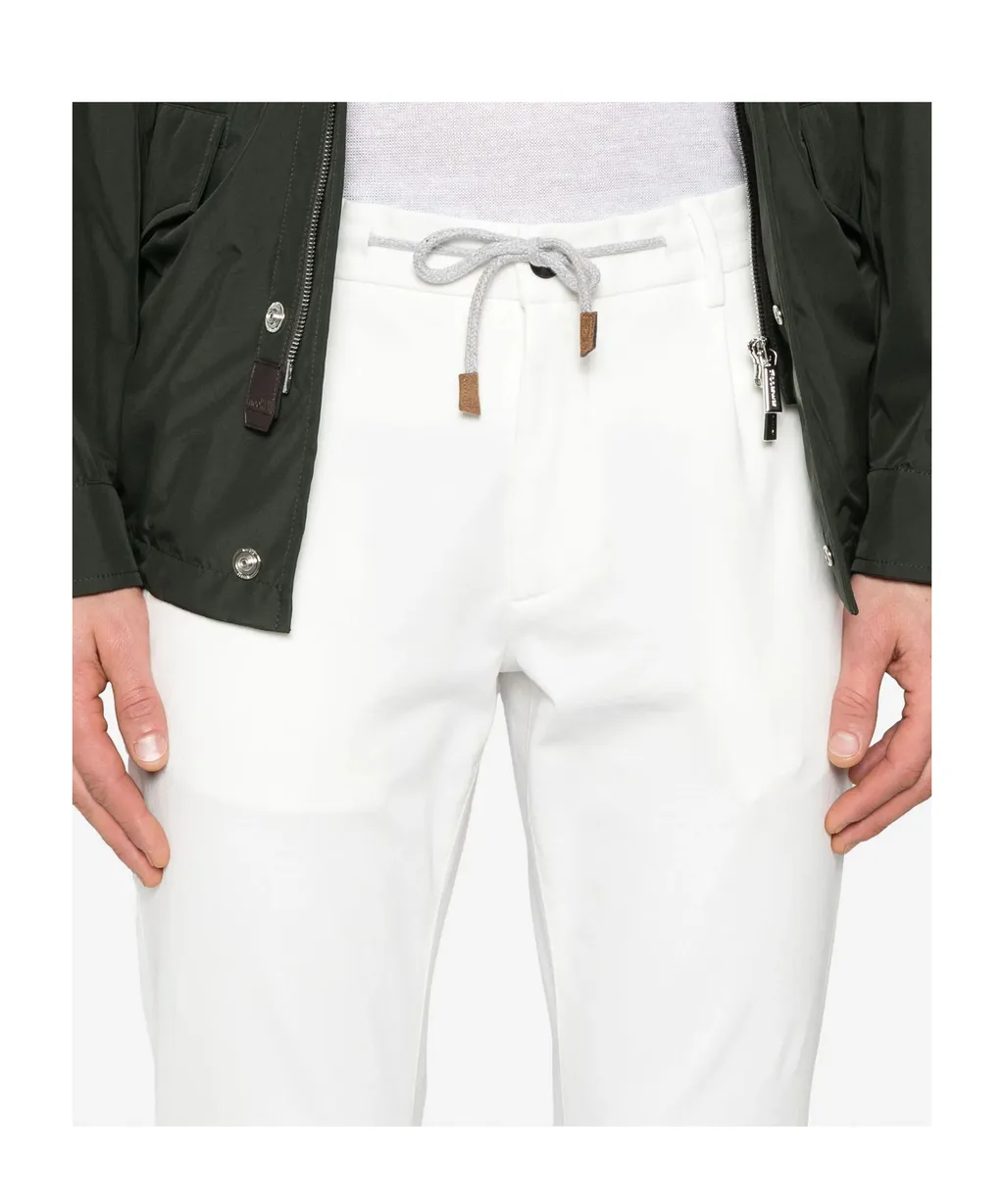 Eleventy Drawstring-Waist Tapered Trousers