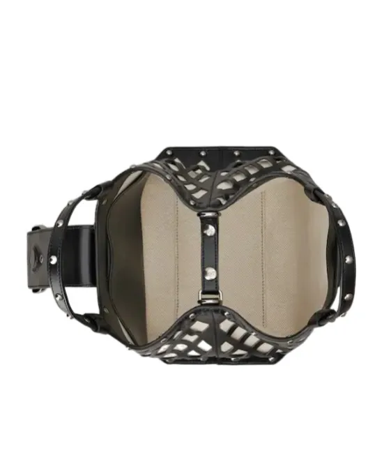 Viv' Choc Mini Shopping Bag In Leather And Fabric