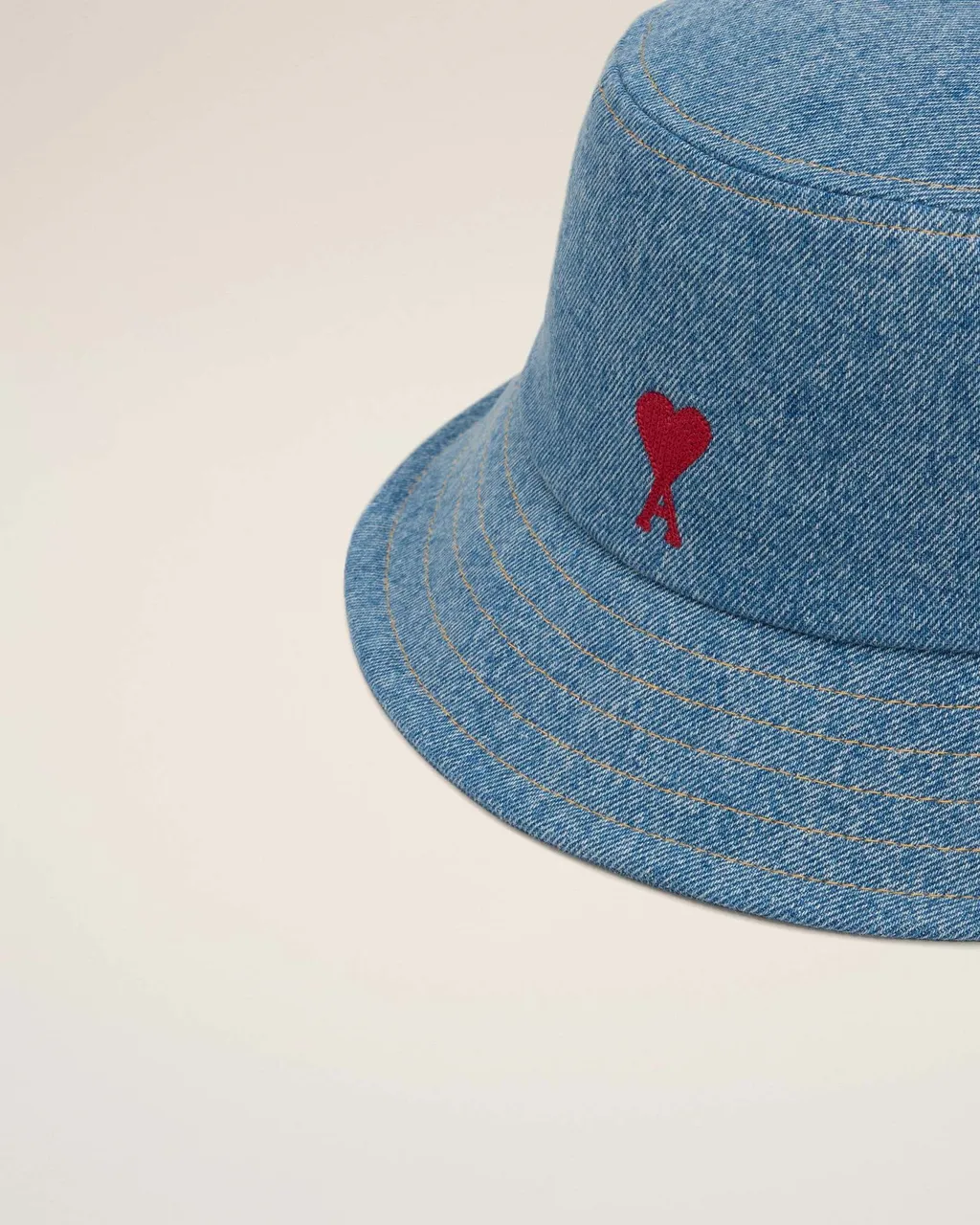 Ami Paris Ami De Coeur Denim Bucket Hat