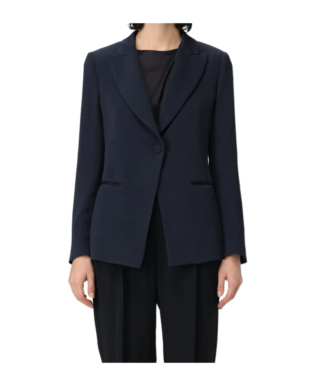 Emporio Armani Icon Chevron Single-Breasted Blazer