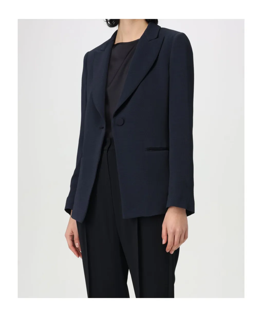 Emporio Armani Icon Chevron Single-Breasted Blazer