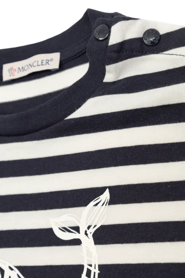 Moncler Enfant Striped Short Sleeved T-Shirt
