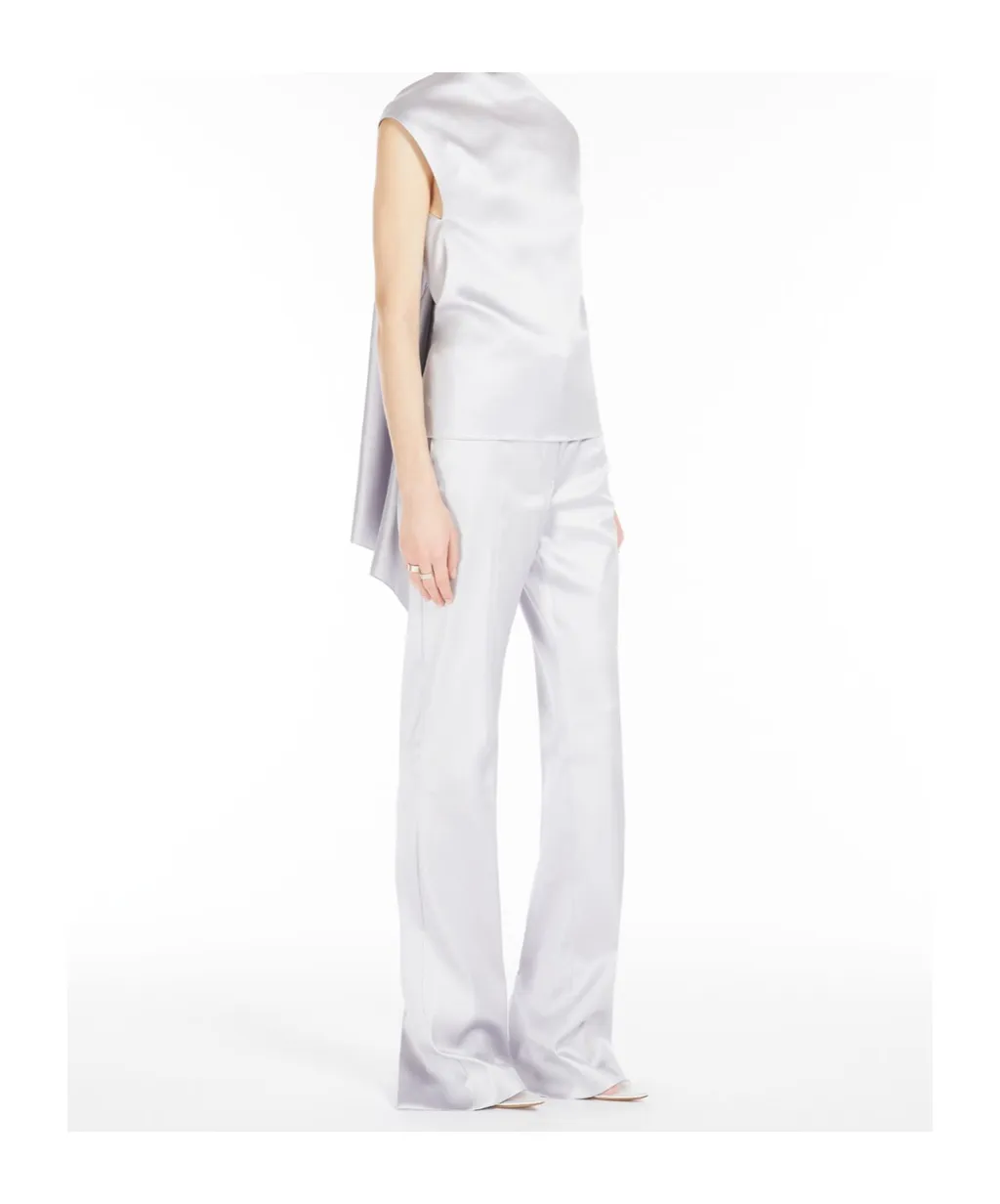 Satin-Finish Tailored Trousers