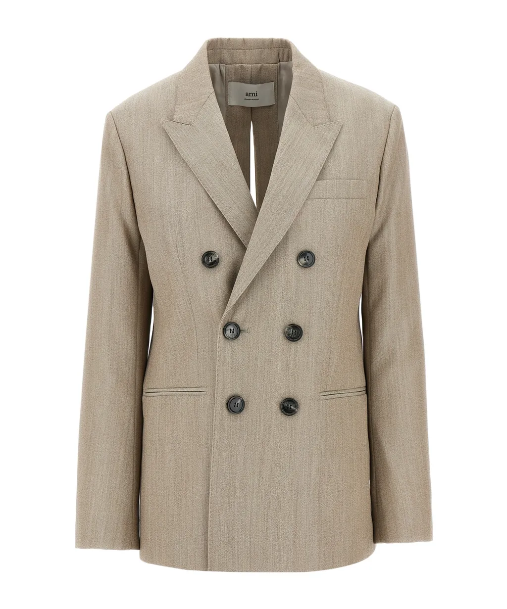 Ami Paris Double-Breasted Split Blazer