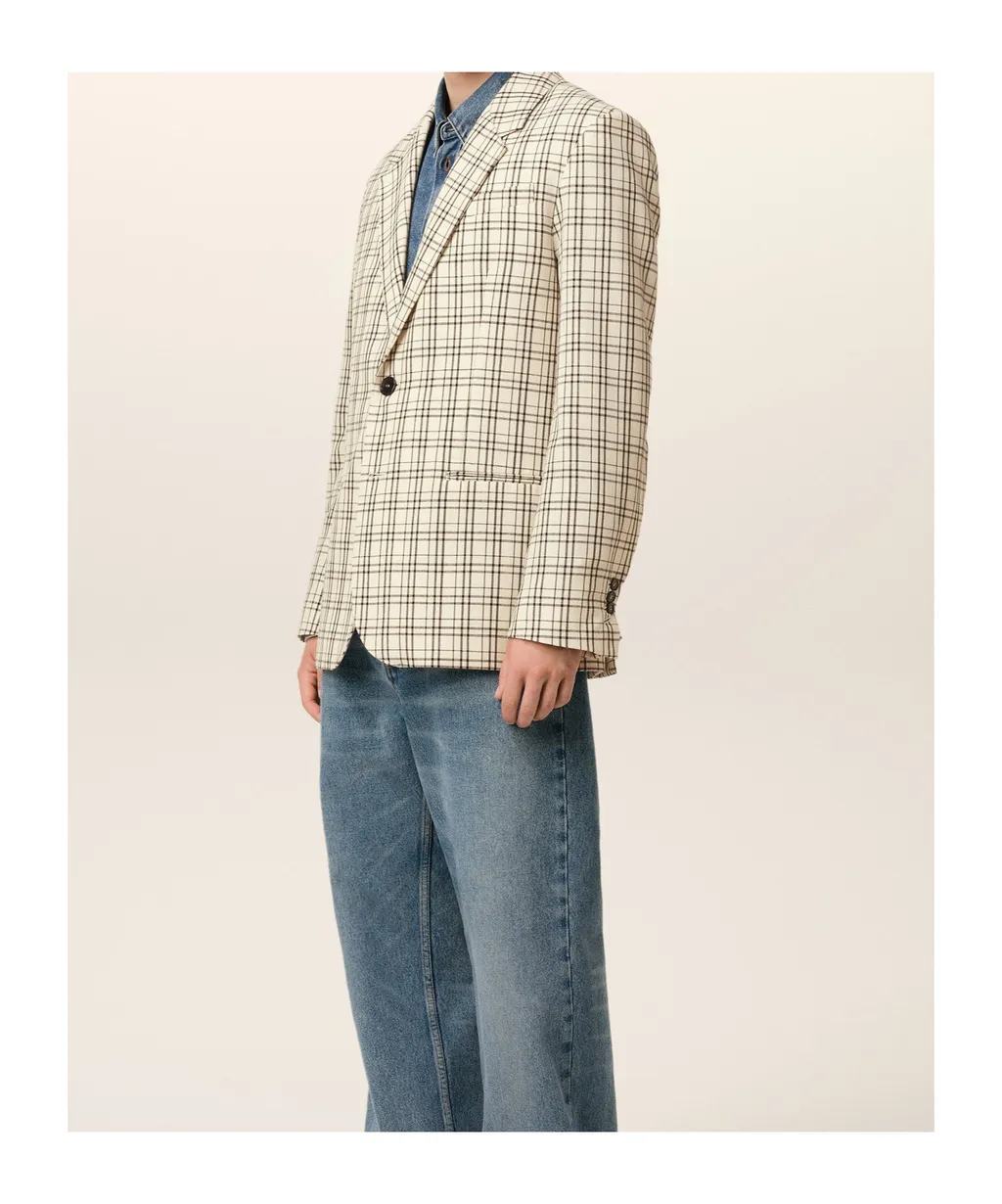 Ami Checked Semi-Lined Jacket