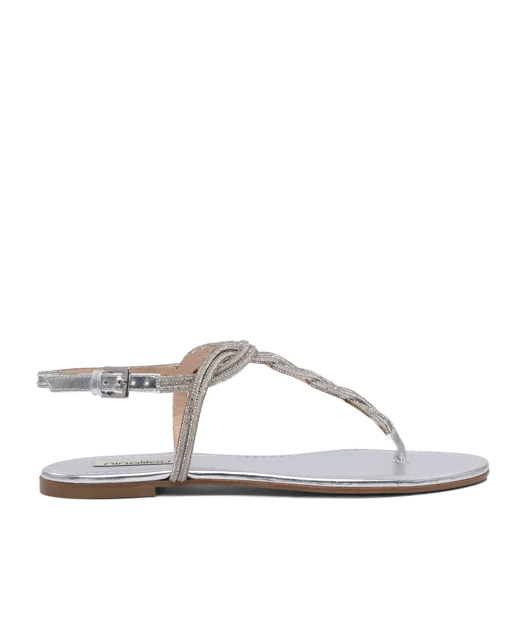 Round-Toe Flat Sandals