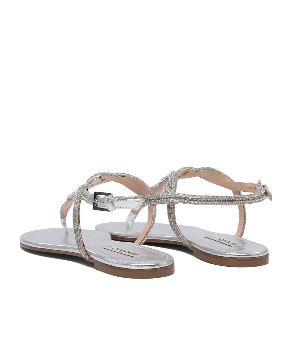 Round-Toe Flat Sandals