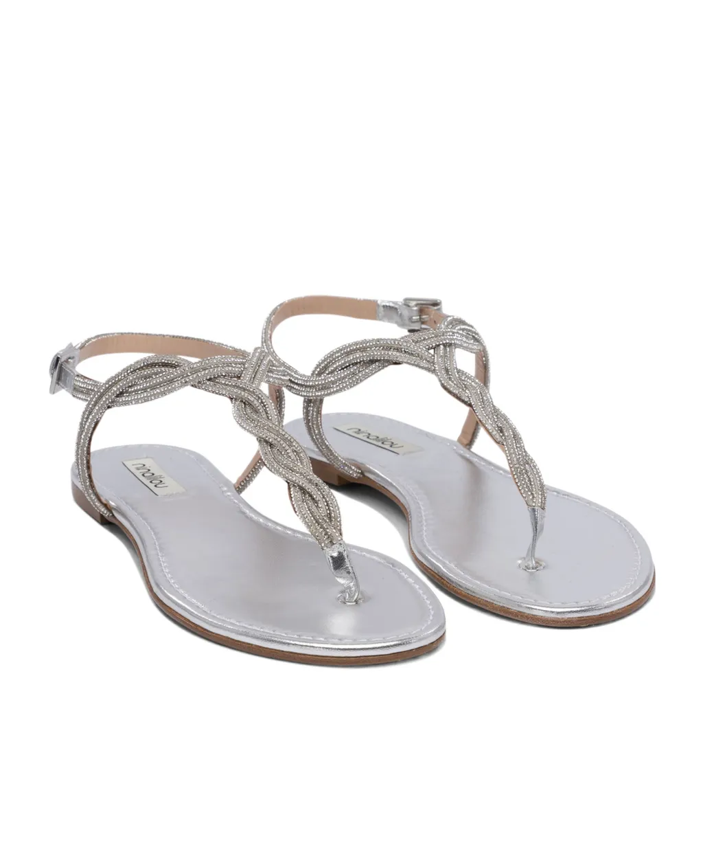 Round-Toe Flat Sandals
