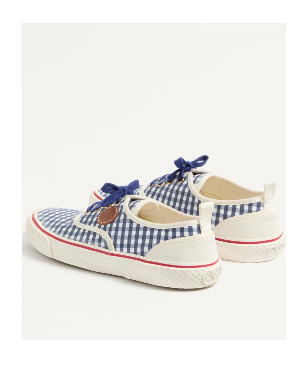 Valentino Gingham-Checked Lace-Up Sneakers