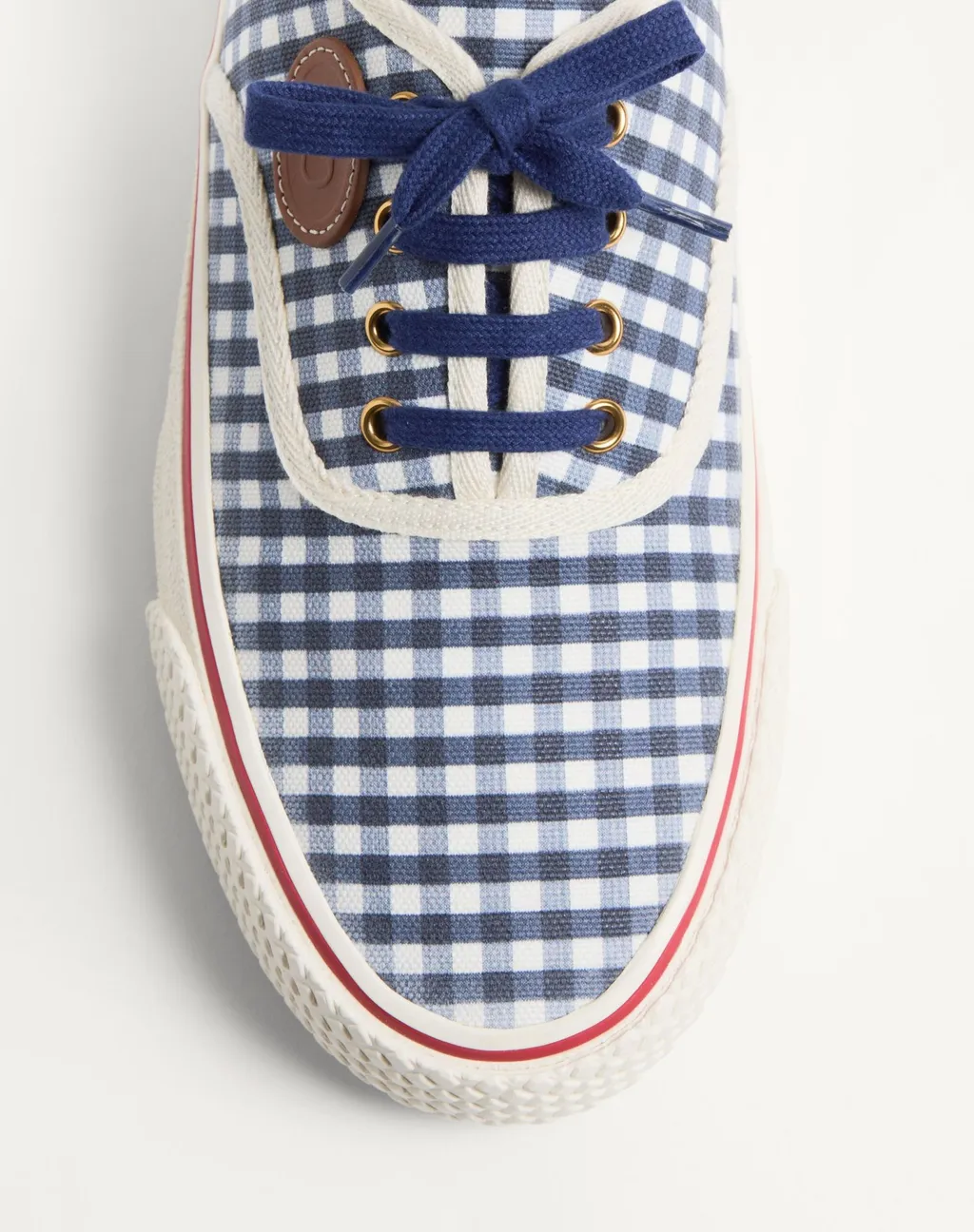 Valentino Gingham-Checked Lace-Up Sneakers