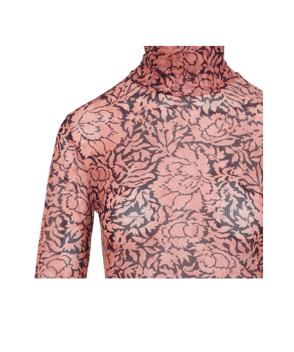 Sheer Turtleneck Blouse