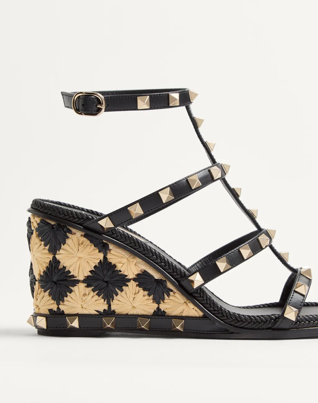 Valentino Garavani Rockstud Open Toe Wedge Sandals