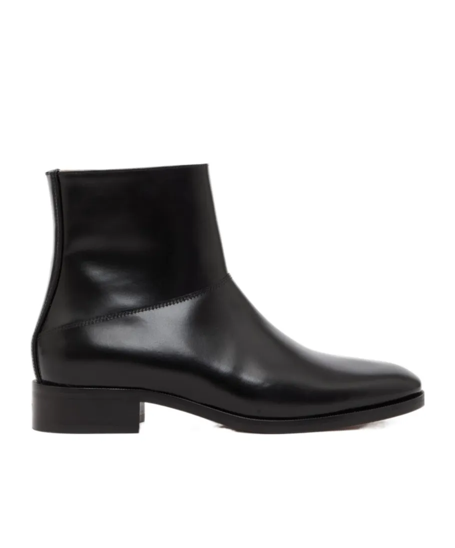 Valentino Vlogo Plaque Almond Toe Ankle Boots