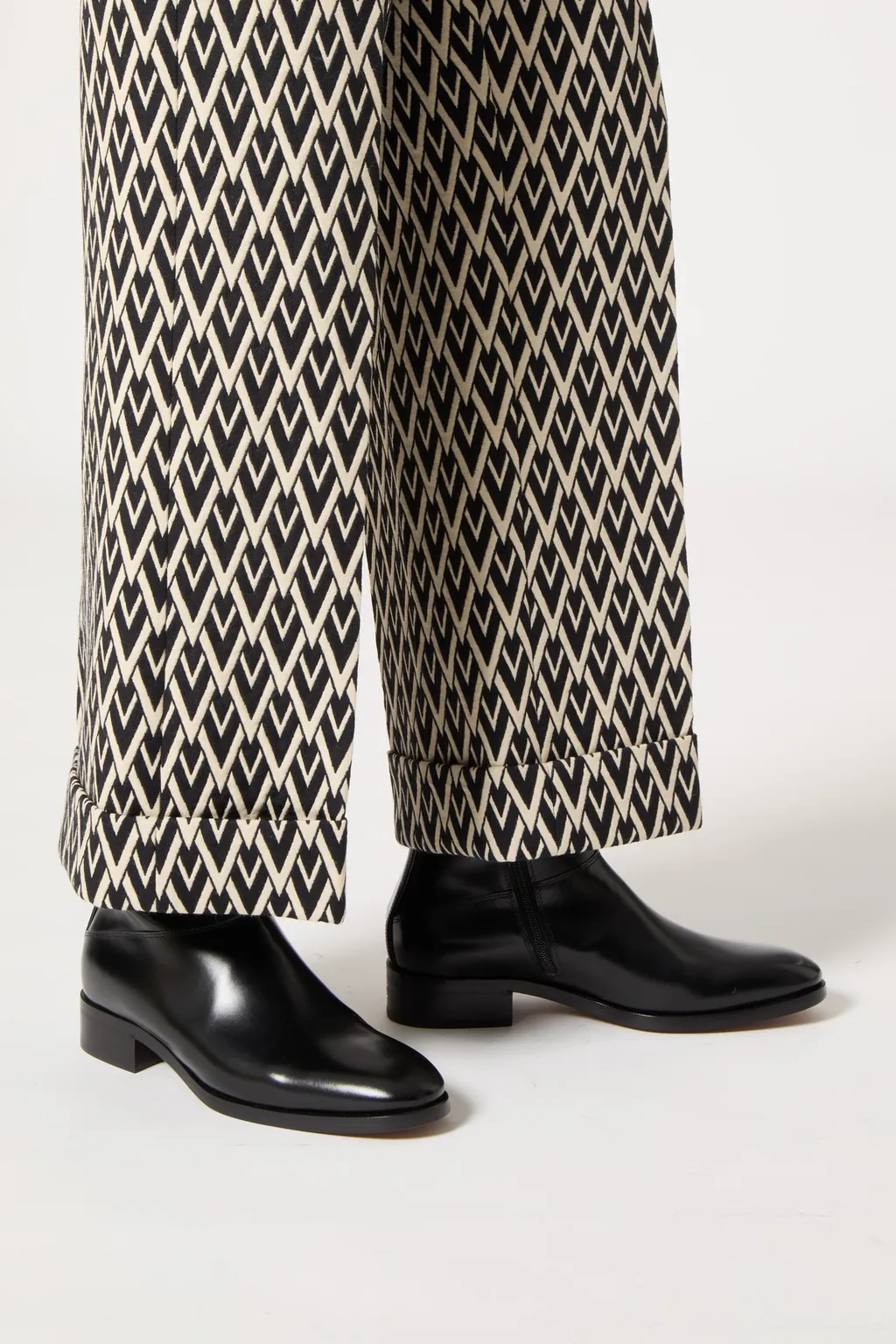 Valentino Vlogo Plaque Almond Toe Ankle Boots