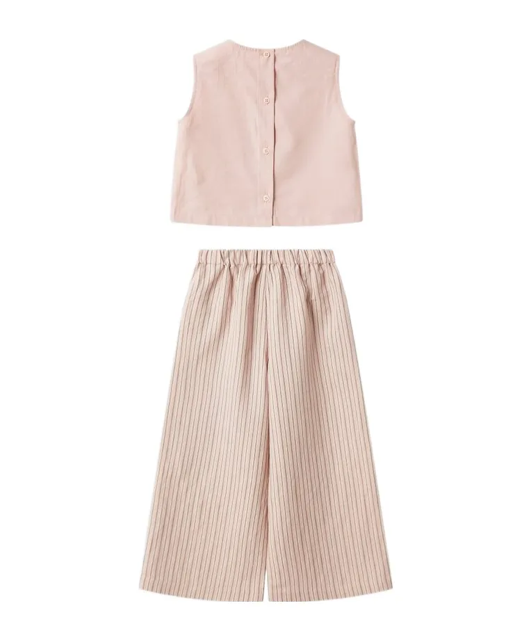 Il Gufo Logo Embroidered Striped Set