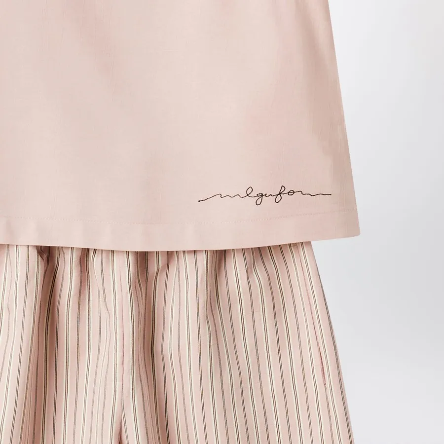 Il Gufo Logo Embroidered Striped Set