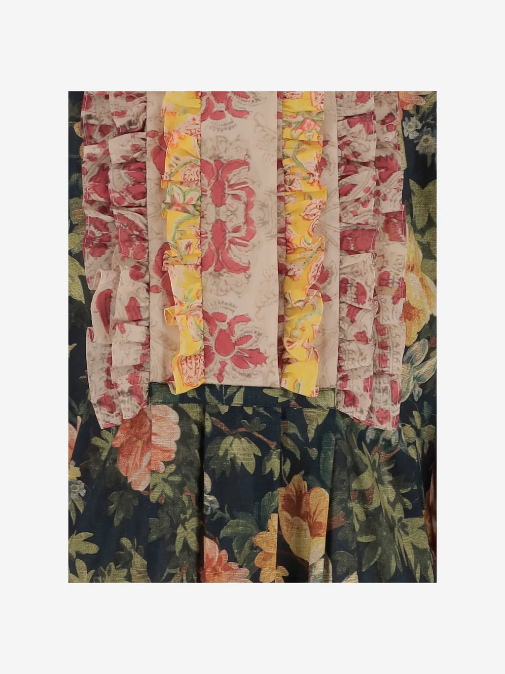 Valentino Garavani Floral Print Ruffle Detailed Dress
