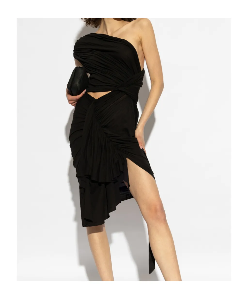 Rick Owens Drkshdw Fog Gathered Mini Dress